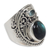 Labradorite and blue topaz cocktail ring, 'Misty Starlight' - Handcrafted Balinese Labradorite and Blue Topaz Silver Ring (image 2a) thumbail
