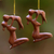 Wood ornaments, 'Gentle Touch of a Mother' (pair) - Playful Mother and Baby Ornaments Hand Carved Wood (Pair) (image 2) thumbail