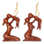 Wood ornaments, 'Gentle Touch of a Mother' (pair) - Playful Mother and Baby Ornaments Hand Carved Wood (Pair) thumbail