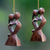 Adornos de madera, (par) - Pareja de adornos románticos de madera tallada a mano en forma de corazón