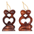 Wood ornaments, 'Forever Together' (pair) - Two Heart Ornaments of Couple Kissing Hand Carved of Wood