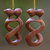 Wood ornaments, 'Spinning Kiss' (pair) - Set of 2 Kissing Lovers Wood Ornaments Hand Carved in Bali