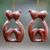 Wood ornaments, 'Sweet Kiss' (pair) - 2 Ornaments of Couples Kissing Hand Carved Wood Statuettes (image 2) thumbail