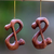 Wood ornaments, 'Yogi Lovers' (pair) - 2 Couple in Yoga Pose Hand Carved Wood Figurine Ornaments (image 2) thumbail