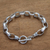 Men's sterling silver link bracelet, 'Deep Connection' - Sleek Men's Cable Chain Sterling Silver Bracelet (image 2) thumbail
