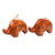 Wood ornaments, 'Little Brown Elephants' (pair) - Hand Carved Petite Brown Elephant Wood Ornament Pair (image 2b) thumbail