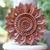 Wood relief panel, 'Sunflower' - Floral Motif Artisan Hand Carved Wood Relief Panel (image 2) thumbail