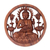 Wood relief panel, 'Blessing Buddha' - Carved Wood Relief Panel of Buddha with Brown Finish thumbail