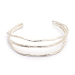 Silver plated cuff bracelet, 'Intentions' - Antiqued Silver Plated Cuff Hand Made Bracelet from Bali