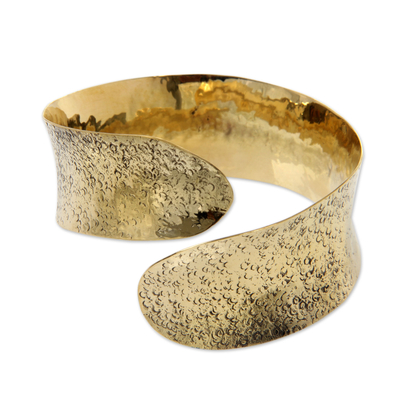 Modern Brass Bangle Bracelet Crafted by Hand in Bali