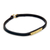 Leather wristband bracelet, 'Breathe' - Engraved Brass on Slender Leather Wristband Bracelet (image 2c) thumbail