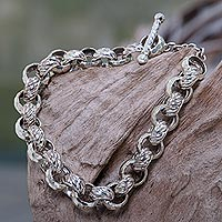 Sterling silver chain bracelet, 'Alternatives' - Artisan Crafted Sterling Silver Chain Bracelet from Bali