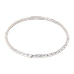 Sterling silver bangle bracelet, 'Connect' - Fair Trade Sterling Silver Bangle Hand Crafted Bracelet