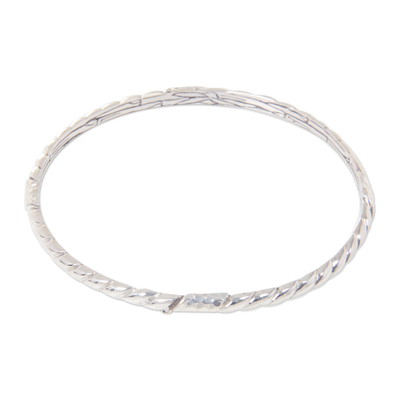 Fair Trade Sterling Silver Bangle Hand Crafted Bracelet