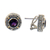 Gold-accented amethyst button earrings, 'Deep Purple Glow' - Gold-Accented Sterling Silver Earrings with Amethysts (image 2c) thumbail