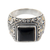 Men's gold accented onyx ring, 'Tambora' - Onyx and Gold Accented Sterling Silver Ring for Men thumbail