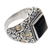 Men's gold accented onyx ring, 'Tambora' - Onyx and Gold Accented Sterling Silver Ring for Men (image 2b) thumbail