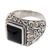 Men's gold accented onyx ring, 'Tambora' - Onyx and Gold Accented Sterling Silver Ring for Men (image 2c) thumbail