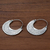 Sterling silver hoop earrings, 'Moon Sliver' - Artisan Crafted Sterling Silver Hoop Style Earrings (image 2b) thumbail