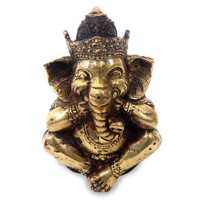 Antiqued Bronze Statuette of Hinduism Lord Ganesha