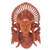 Holzskulptur „Balinesische Muse“ – Aus Holz handgeschnitzte Masken-Skulptur einer Frau mit einer Krone