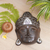 Wood wall sculpture, 'Silver Buddha Serenity' - Hand Crafted Wall Sculpture Buddhism Art from Bali