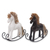 Wood statuettes, 'Jaran Goyang III' (pair) - Hand Carved Wood Rocking Horse Statuettes (Pair)