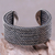 Sterling silver cuff bracelet, 'Horseshoe Braids' - Wide Textured Sterling Silver Cuff Bracelet from Bali (image 2) thumbail