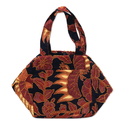 Balinese Beaded Hand Stamped Cotton Batik Handbag