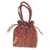 Beaded cotton batik shoulder bag, 'Javanese Redbird' - Beaded Red Cotton Batik Shoulder Bag from Indonesia thumbail