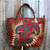 Beaded cotton batik shoulder bag, 'Sawunggaling Dance' - Bird Theme Beaded Batik Cotton Shoulder Bag from Bali