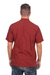 Men's cotton shirt, 'Crimson Dragonfly' - Men's Crimson Hand Stamped All Cotton Short Sleeved Shirt
