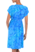 Batik rayon dress, 'Java Twilight' - Artisan Crafted Fresh Blue Batik Rayon Short Dress (image 2c) thumbail