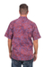 Men's cotton batik shirt, 'Purple Jungle' - Purple and Magenta Cotton Batik Shirt for Men from Bali (image 2c) thumbail