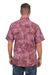 Men's cotton batik shirt, 'Light and Shadow' - Fair Trade Men's Cotton Batik Shirt in Reds from Bali (image 2c) thumbail