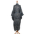 Rayon batik robe, 'Borneo Slate' - Womens 100% Rayon grey and Black Kimono Sleeve Long Batik Ro (image 2c) thumbail
