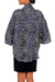 Rayon kimono jacket, 'Borneo Slate' - Women's Black and Grey Batik Print Rayon Jacket (image 2c) thumbail