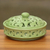 Mückenspulenhalter aus Keramik, 'Jatiluwih Green' - Handgefertigter Mückenspulenhalter aus hellgrüner Keramik
