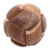 Wood puzzle, 'Tennis Ball' - Handmade Teak Wood Round Puzzle from Indonesia (image 2c) thumbail