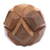 Wood puzzle, 'Soccer Ball' - Fair Trade Round Hand Carved Teakwood Puzzle Ball (image 2c) thumbail