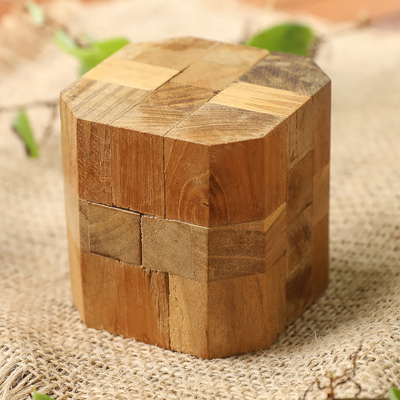 Rompecabezas de madera de teca - Rompecabezas de escritorio ejecutivo de madera de teca hecho a mano