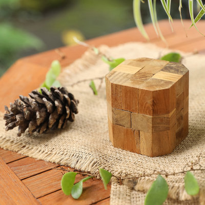 Rompecabezas de madera de teca - Rompecabezas de escritorio ejecutivo de madera de teca hecho a mano