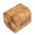 Teak wood puzzle, 'Octagon' - Handcrafted Teak Wood Executive Desk Puzzle Brainteaser