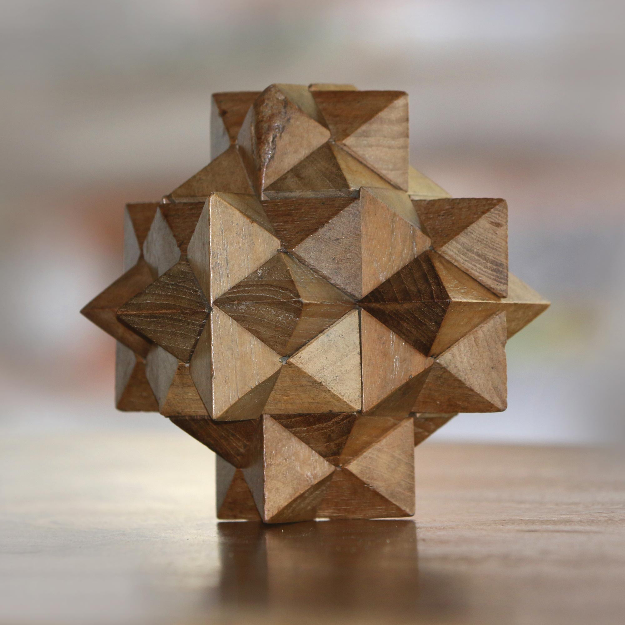 Kiva Store  Hand Crafted Recycled Teak Wood Puzzle from Java