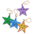 Wood ornaments, 'Star Friends' (set of 4) - Star Shaped Wood Holiday Ornaments Made by Hand (Set of 4)