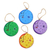 Wood ornaments, 'Moon and Star' (set of 4) - Fair Trade Hand Painted Moon and Star Ornaments (Set of 4)