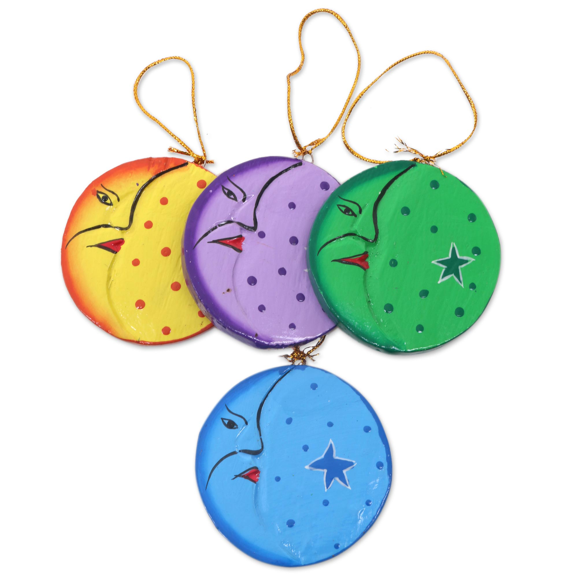 UNICEF Market | Fair Trade Hand Painted Moon and Star Ornaments (Set of ...