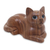 Wood sculpture, 'Short Haired Cat' - Hand Carved Wood Cat Sculpture from Balinese Artisan thumbail