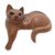 Wood sculpture, 'Watchful Ginger Cat' - Hand Carved Kitty Cat Sculpture in Medium Wood Finish thumbail