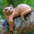 Wood sculpture, 'Watchful Ginger Cat' - Hand Carved Kitty Cat Sculpture in Medium Wood Finish (image 2b) thumbail